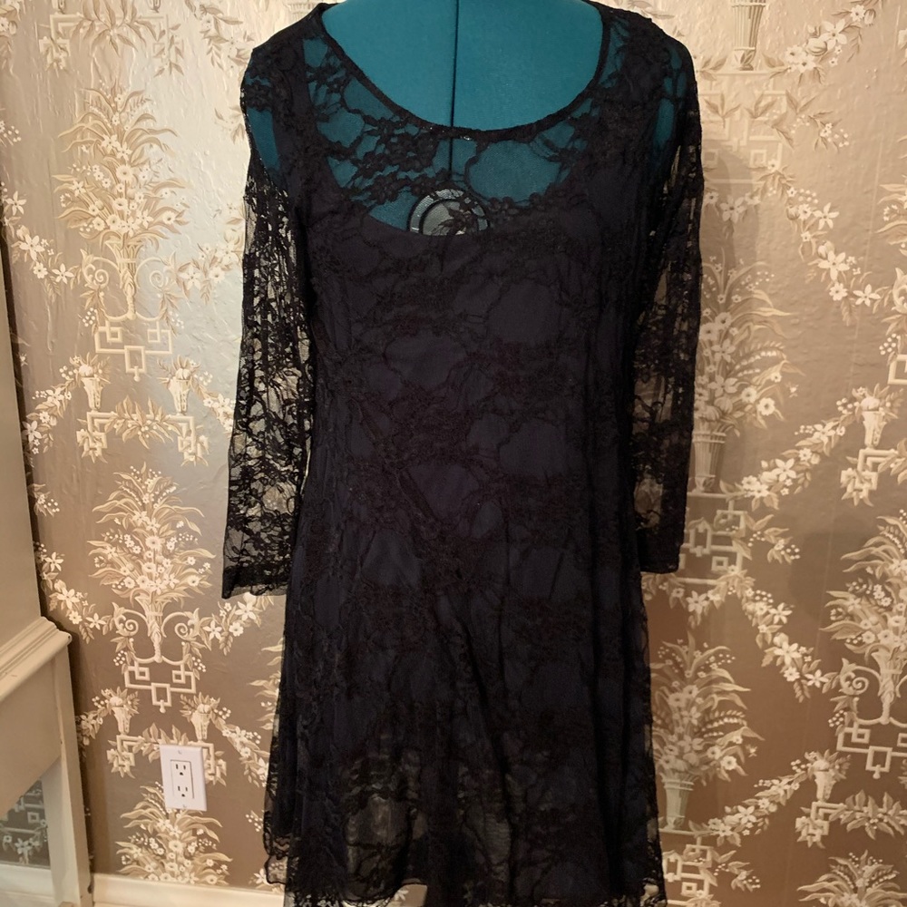 Black Lace tunic with separate liner